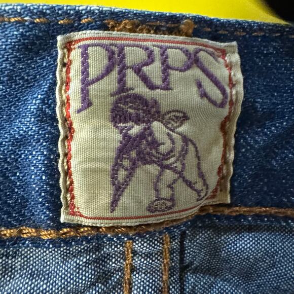 PRPS Goods & Co Straight Fit Jeans Denim Distressed Grunge Indigo E67P115 Sz 36 - Picture 9 of 12